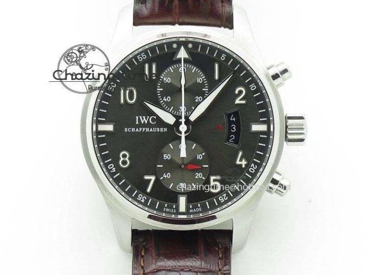 MIROTIME 0113 SmartChoice Mark XVIII IW327006 Titanium M+F 1:1 Best Edition Black Dial on Brown Leather Strap A 7145